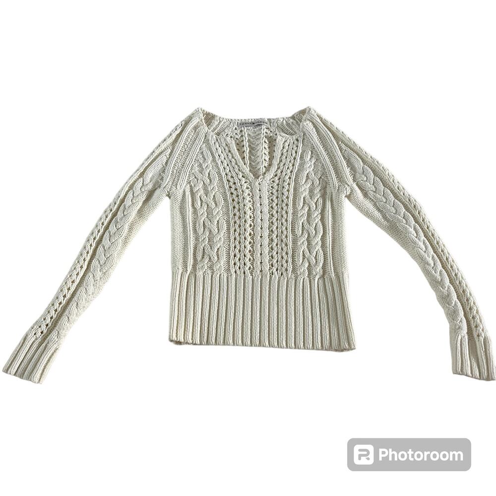 Retro Tommy Hilfiger Knotch Pullover Knit Cotton Sweater Women’s Size XS